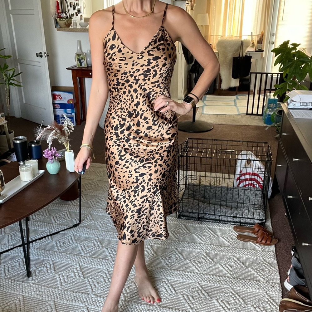Forever 21 leopard slip dress